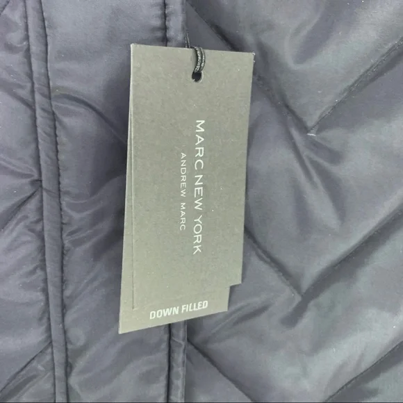 MARC NEW YORK Roxbury Matte Satin Puffer Coat Navy XS NWT - Picture 8 of 15